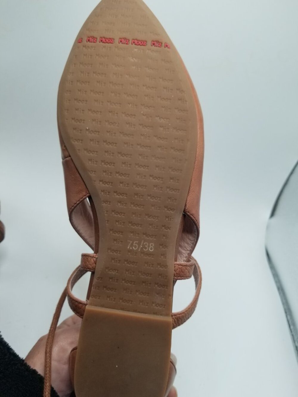 Miz Mooz Brown Leather Lace-Up Pointed Toe Flats - Picture 10 of 13